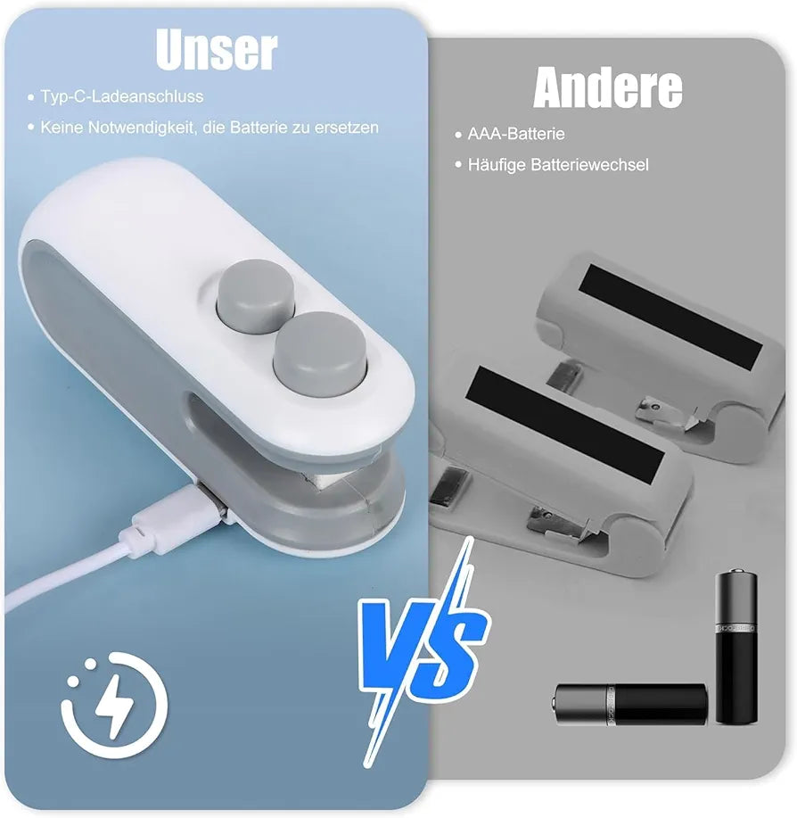 2-in-1 Mini Bag Sealer & Cutter – Rechargeable & Portable