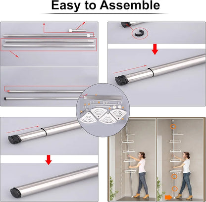 Adjustable Corner Bathroom Shelf Organizer