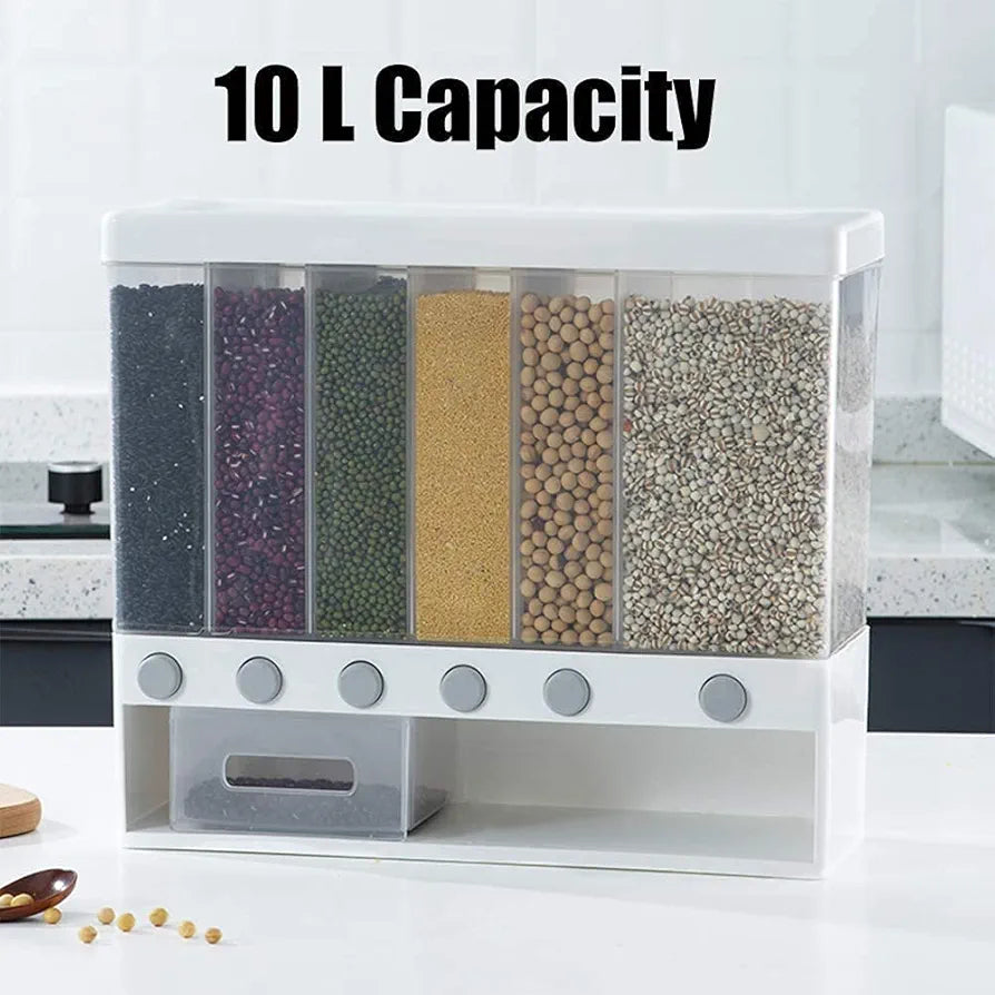 Wall-Mounted Grain Dispenser – 10L Large Capacity Kitchen Organizer