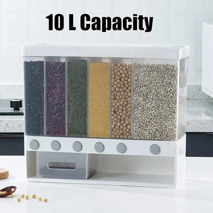 Wall-Mounted Grain Dispenser – 10L Large Capacity Kitchen Organizer