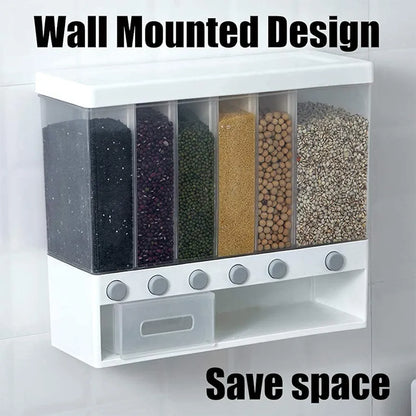 Wall-Mounted Grain Dispenser – 10L Large Capacity Kitchen Organizer